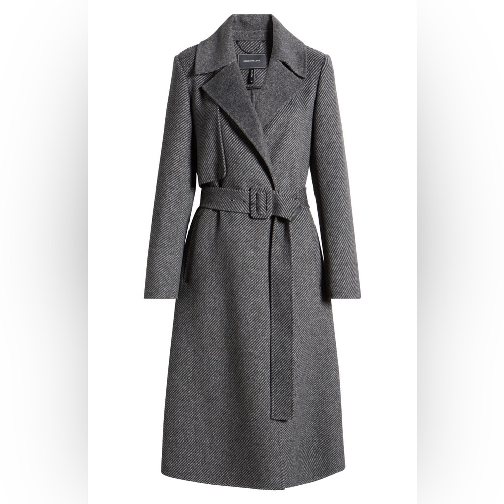 BCBG MAXAZRIA Wool Handmade Belted Trench Coat - Picture 2 of 16